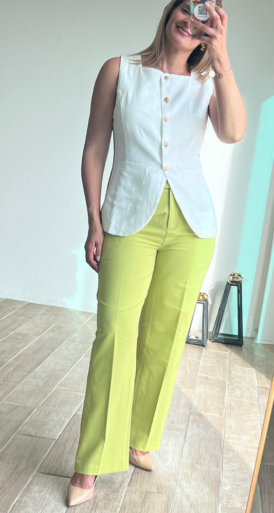 Lemon Lime Straight Trousers