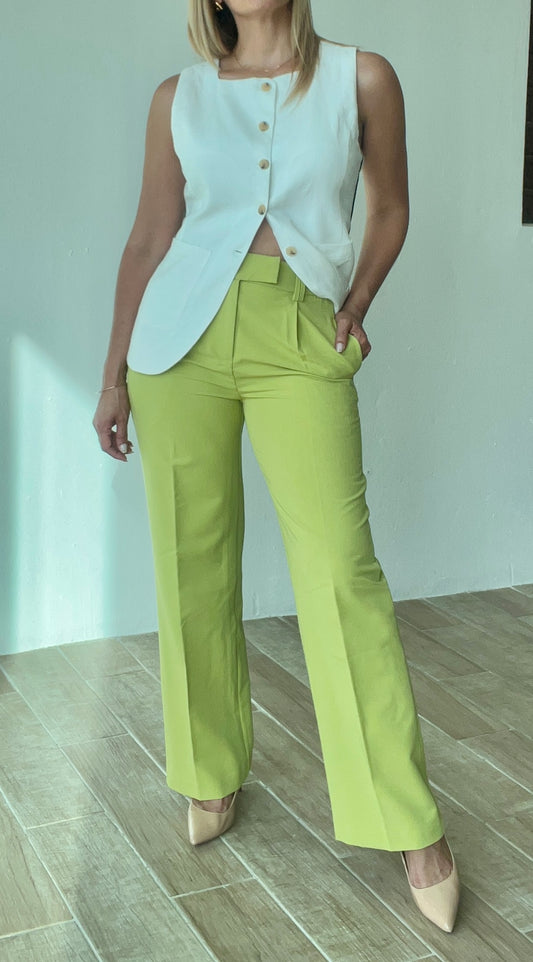 Lemon Lime Straight Trousers
